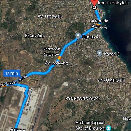 Blue Air Apartment 1Minute From Sea, 15 Min From The Airport Artemis City Center 外观 照片